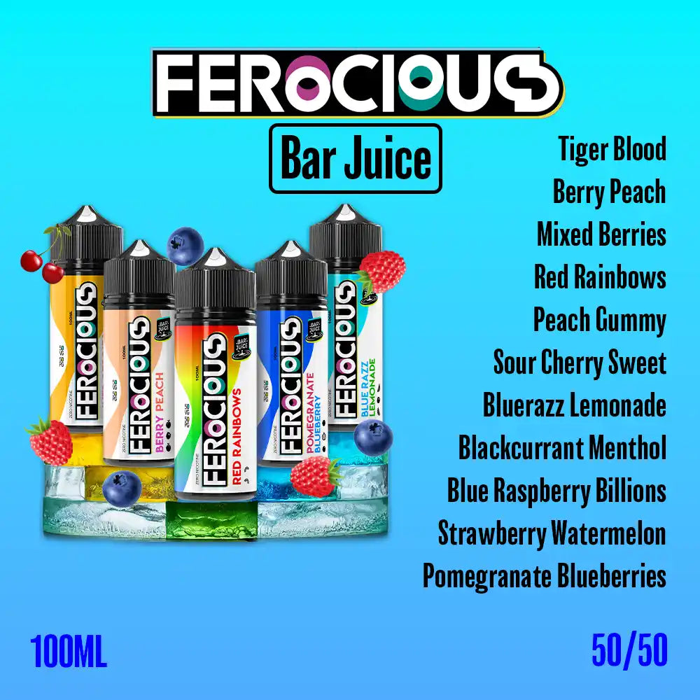 Ferocious 50PG / 50VG 100ml Shortfill - Both Stores