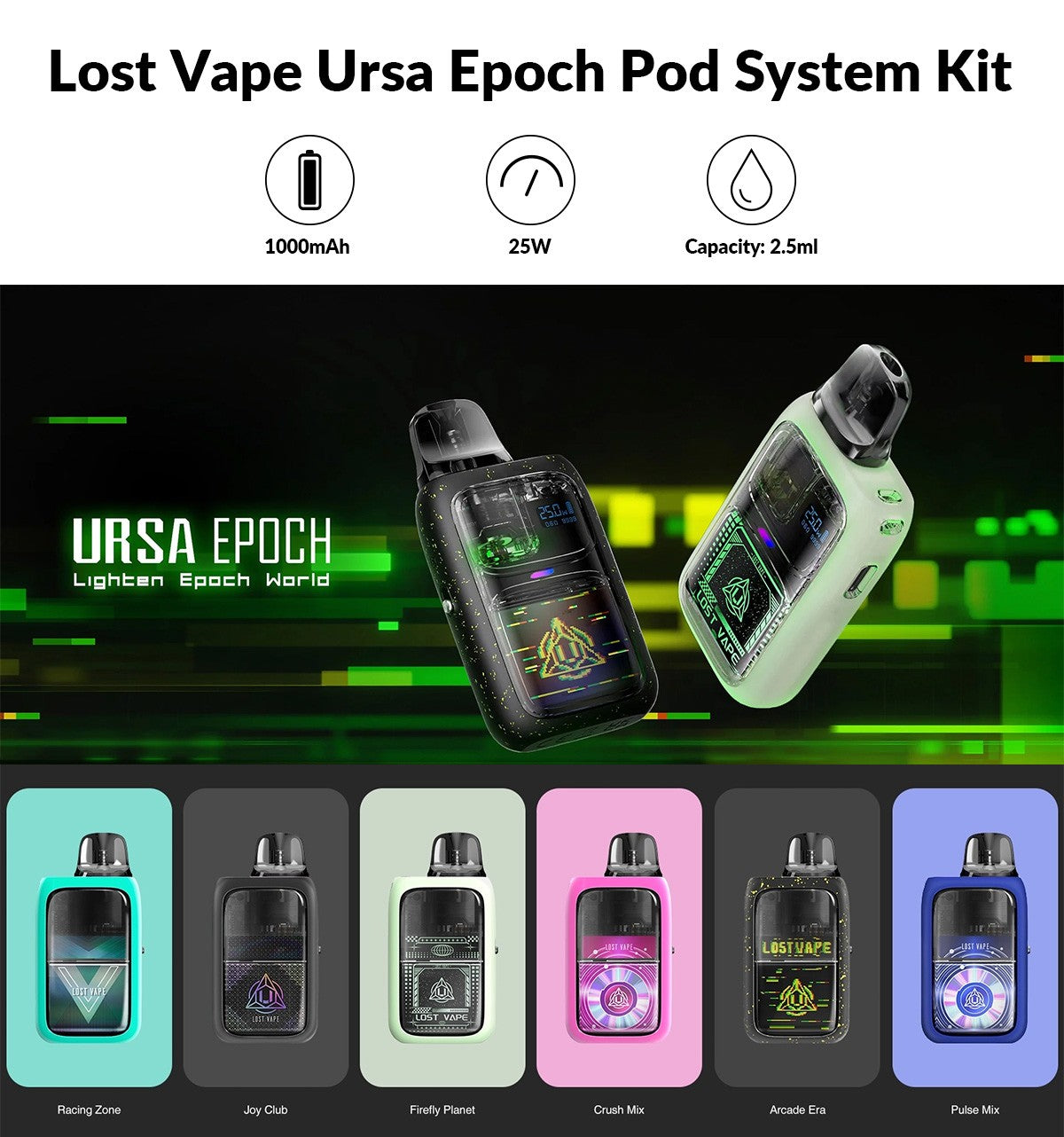 Ursa Epoch Pod Kit by Lost Vape - Both Stores Vapourwave UK Ursa Epoch Pod Kit by Lost Vape - Both Stores Vapourwave UK